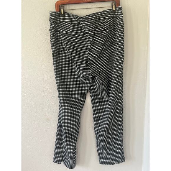 Women's Chico's Brigitte Black White Grid Stretch Ankle Pants Size 14 R - Picture 5 of 6